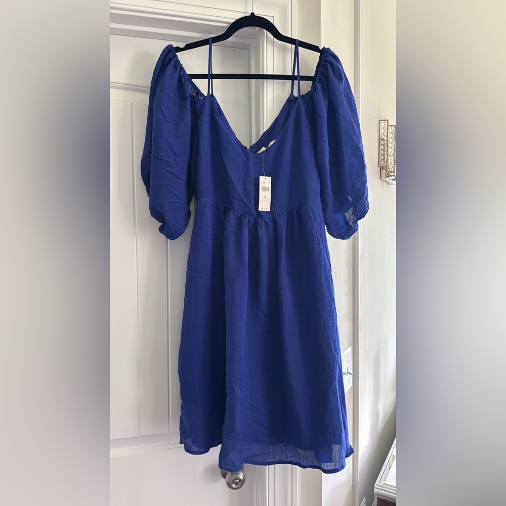 Anthropologie Blue Mini Dress NWT medium